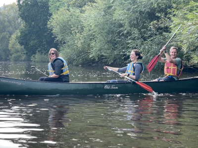 mark-makers enjoying a canoe on the River Wye